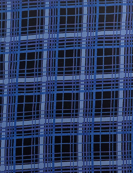 Shades of Blue Plaid 1940s Sleeved Vintage Day Dress