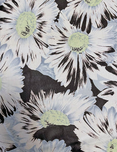 Sheer Daisy Floral Rayon Georgette Fabric - 5.5 yds