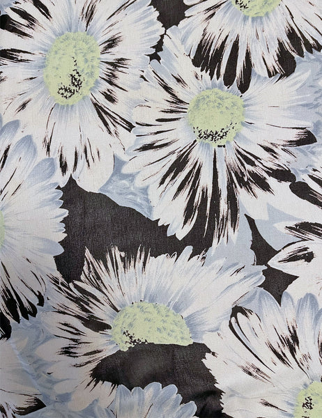 Sheer Daisy Floral Rayon Georgette Fabric - 5.5 yds