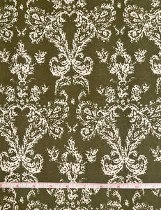 Green Sheer Baroque Rayon Georgette Fabric - 2.5 yds