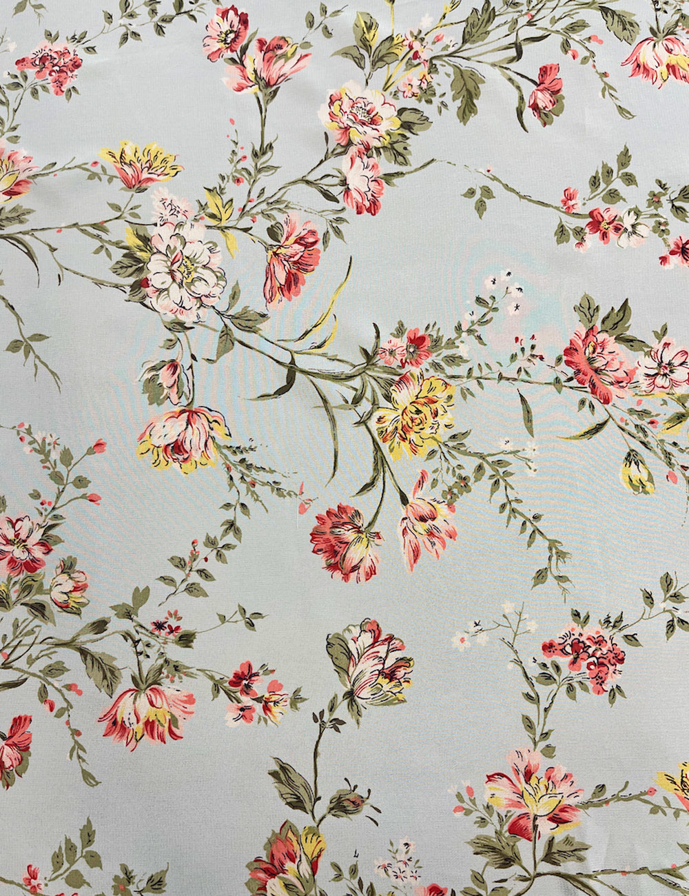 Sheer Pale Blue Spring Floral Fabric - 2 yds