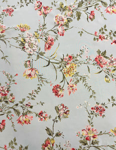 Sheer Pale Blue Spring Floral Fabric - 2 yds