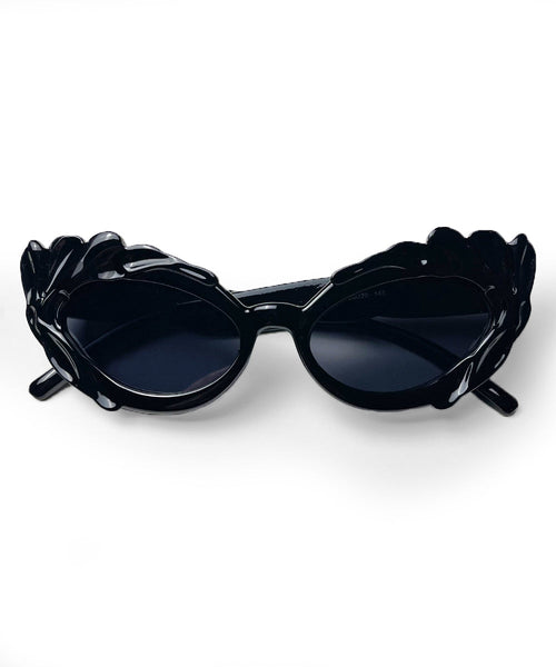 Solid Black Pretty in Paris Cat Eye Retro Sunglasses
