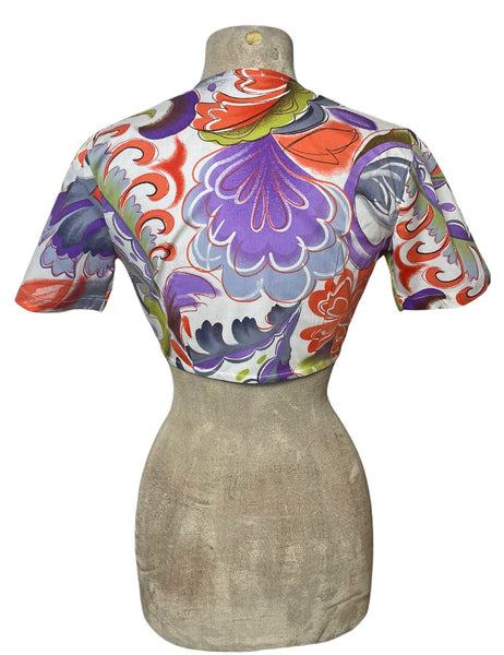 Scout 40s Nouveau Spring Garden Daisy Crop Top