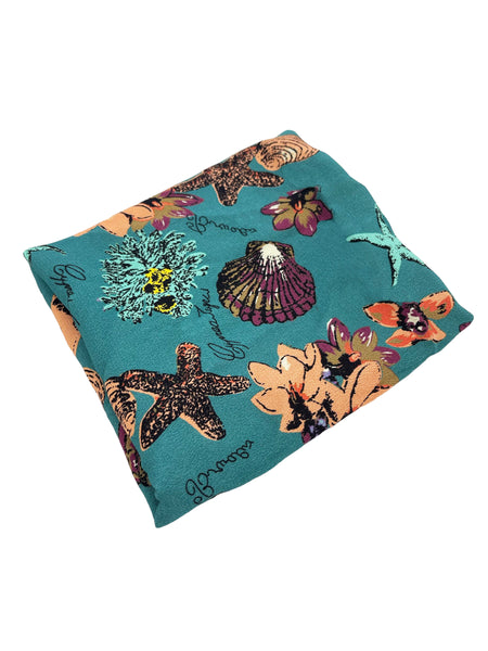 Star of the Sea Print Square Hair & Neck Scarf