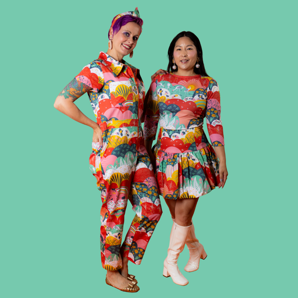 Jumpsuit in Mint & Strawberry Meadow Print