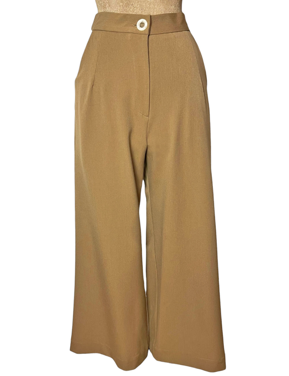 SCOUT - Tan Gaberdine 1940s Wide Leg Trail Trouser Pant