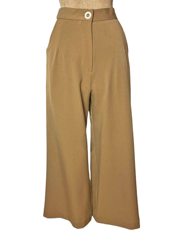 SCOUT - Tan Gaberdine 1940s Wide Leg Trail Trouser Pant