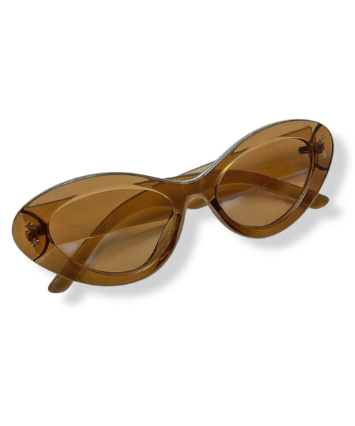 Tan Translucent Retro Sporty Two Toned Sunglasses
