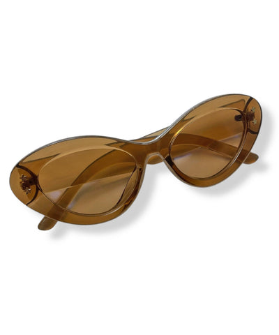 Tan Translucent Retro Sporty Two Toned Sunglasses