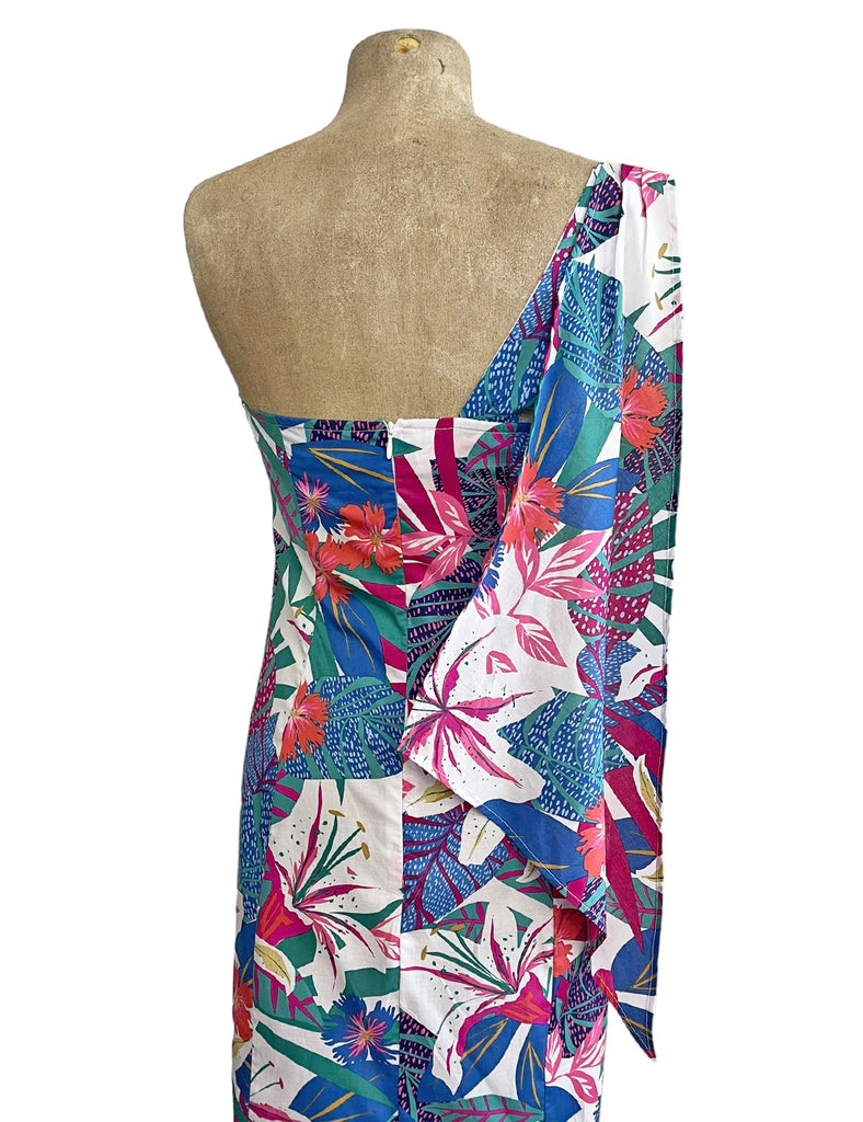 one shoulder hawaiian print dress Ladies MuMu Zsa Zsa Tropical Twist One Shoulder Short Dress | Jade Fashion