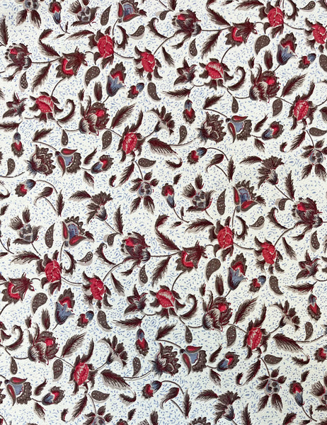 1940s Style Day Dress in White Vine Floral