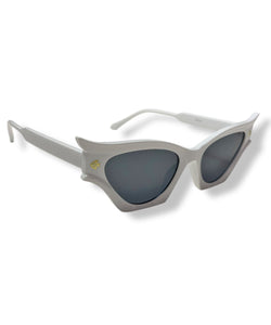 White Deadly Damsel Vintage Style Sunglasses