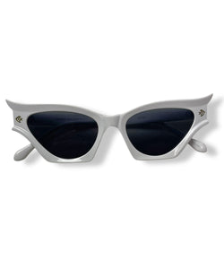 White Deadly Damsel Vintage Style Sunglasses