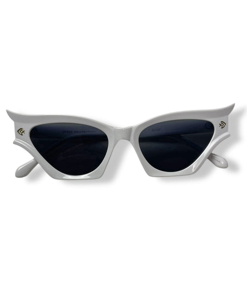 White Deadly Damsel Vintage Style Sunglasses