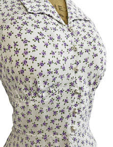 Purple Posey Vintage Style Button Up Betty Blouse