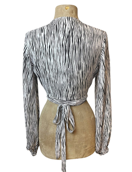 White Tiger Stripe Babaloo Wrap Top