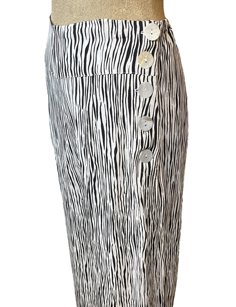 White Tiger Stripe High Waisted Palazzo Pants