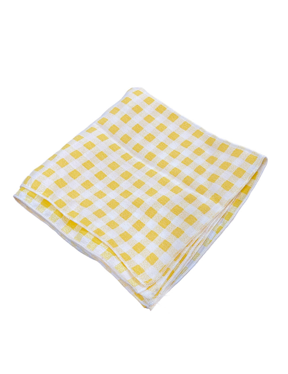 FINAL SALE - Yellow Gingham Square Hair & Neck Scarf
