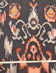 Grey & Pink Ikat Rayon Crepe Fabric - 2 yds