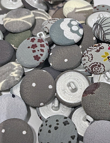 Misc Grey Covered Buttons - Bag of 50 pieces