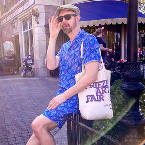 'Sharkstooth’ Cotton Cabana Shirt (Sapphire)