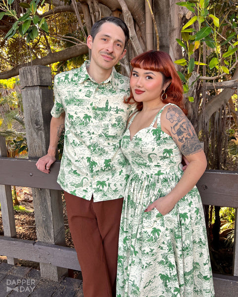 ‘Neverland Toile’ Sophia Dress in Cotton (Sand)