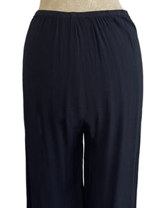 Solid Black Heavy Crepe 1940s Style High Waisted Palazzo Pants