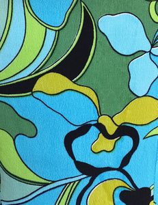 1970s Funky Floral Vintage Style Sleeveless Mi Amor Dress