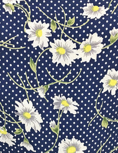90s Navy Daisy Dot Retro Rosie 1940s Style Bib Overalls