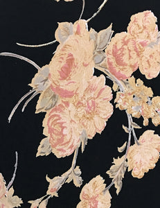 FINAL SALE - Antique Corsage Print 1930s Inspired V-Neck Kimono Top