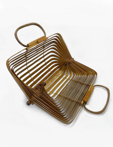 Vintage Style Dark Bamboo Collapsible Tiki Purse