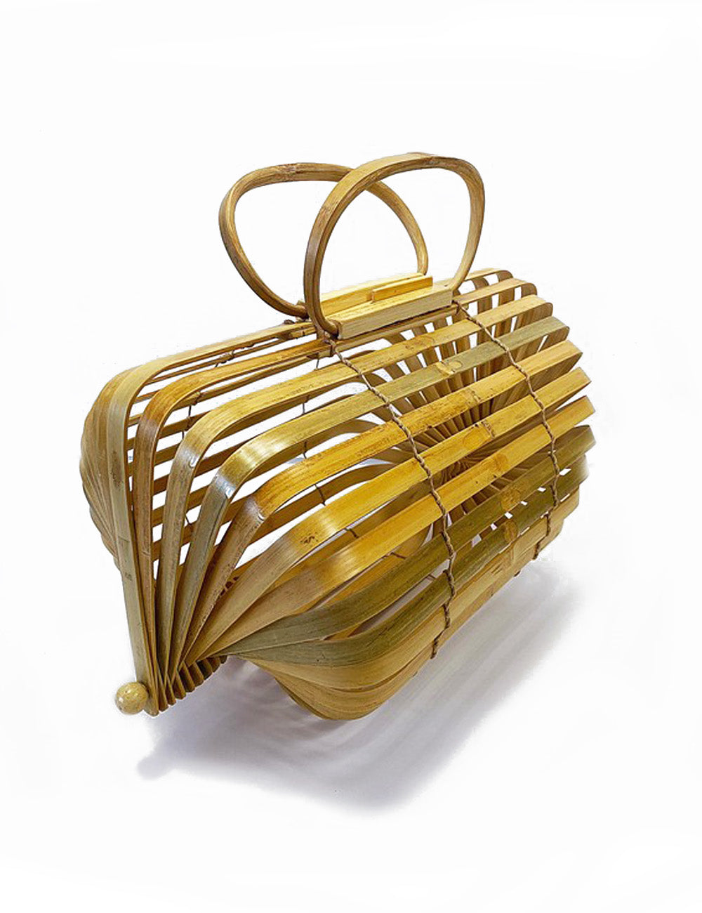 Vintage Style Light Bamboo Collapsible Tiki Purse