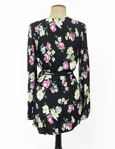 1940s Colorful Candy Floral Print Biba Wrap Top - FINAL SALE