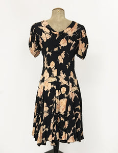 Black Antique Corsage 1930s Venice Beach Balboa Swing Dress