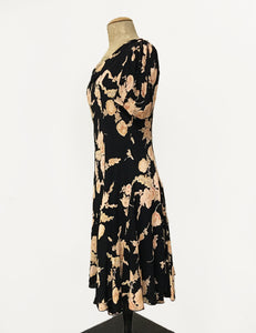 Black Antique Corsage 1930s Venice Beach Balboa Swing Dress