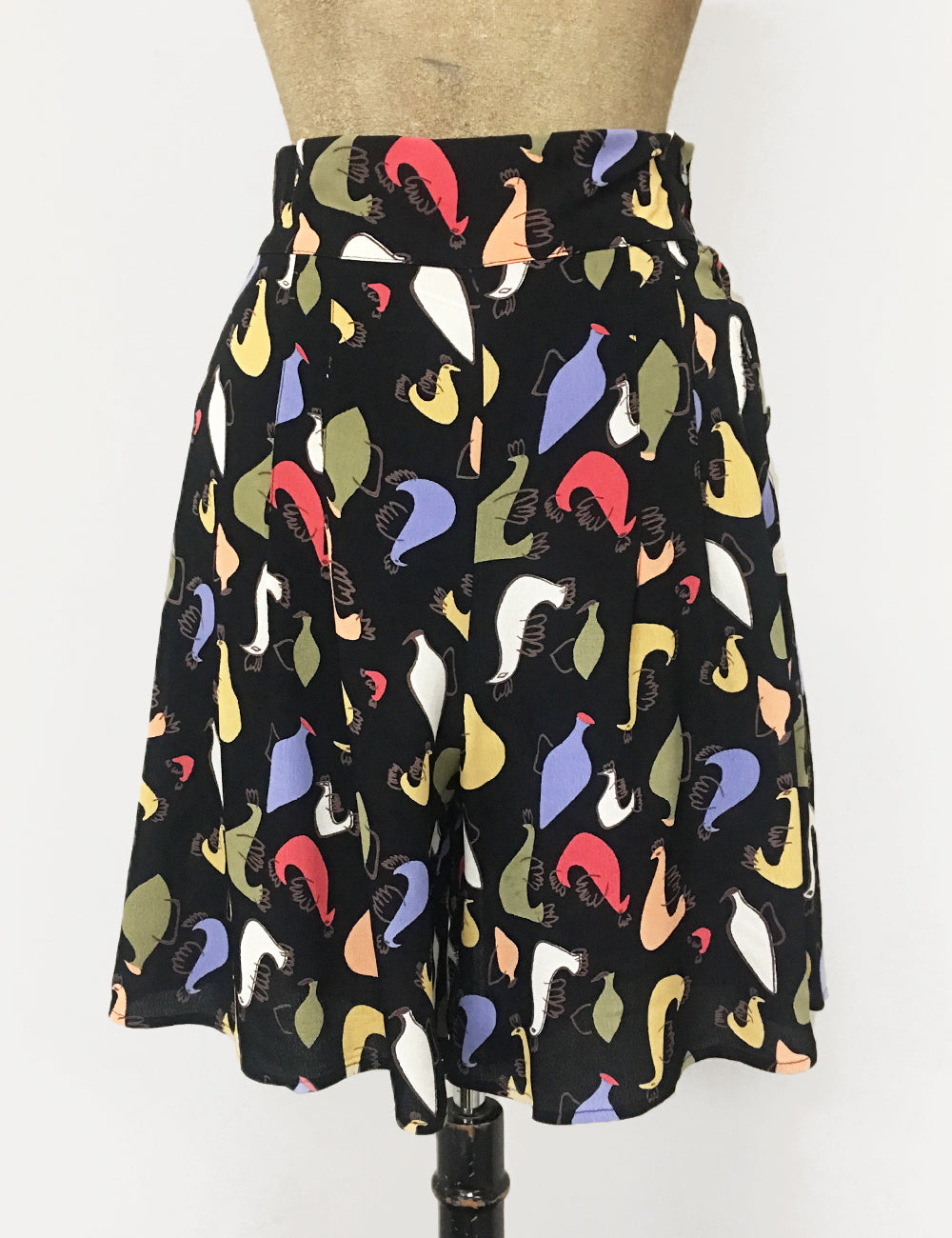 Vintage Inspired Colorful Pollo Loco High Waisted Shorts - FINAL SALE