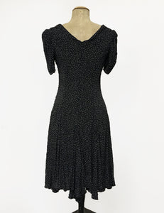 Black & White Galaxy Dot 1930s Venice Beach Balboa Swing Dress