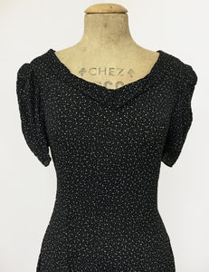 Black & White Galaxy Dot 1930s Venice Beach Balboa Swing Dress