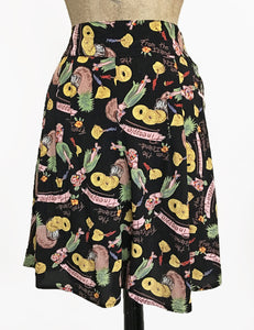 Black Pineapple Princess High Waisted Retro Shorts