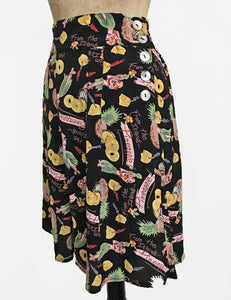 Black Pineapple Princess High Waisted Retro Shorts