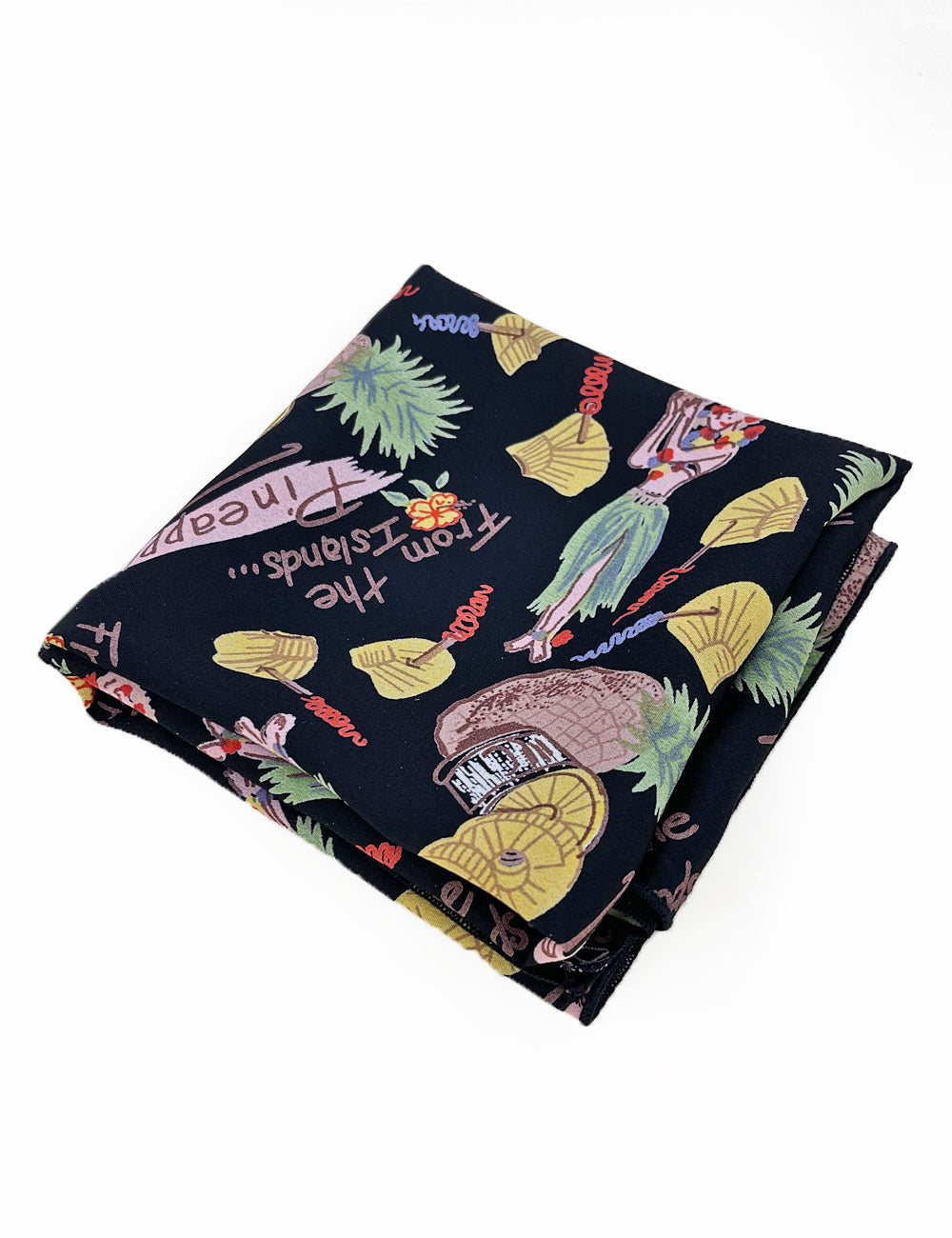 Black Pineapple Princess Square Hair & Neck Scarf