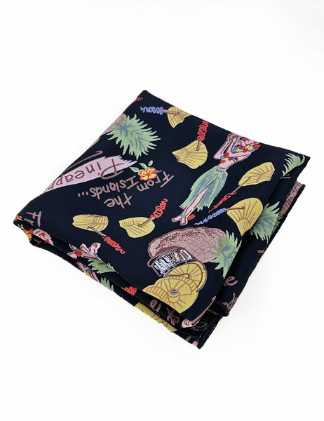 Black Pineapple Princess Square Hair & Neck Scarf