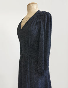 Black & White Pixie Dot 3/4 Sleeve Retro 40s Dress