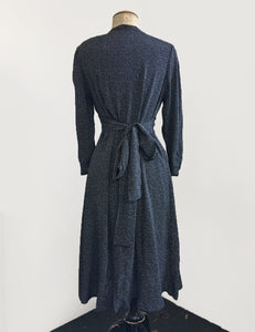 Black & White Pixie Dot 3/4 Sleeve Retro 40s Dress