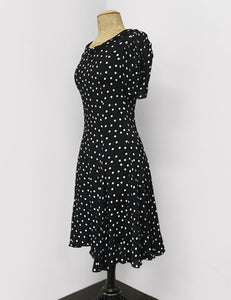 Black & White Dime Dot 1930s Venice Beach Balboa Swing Dress