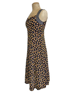 FINAL SALE - Black Dandelion Floral Mi Amor Summer Shift Dress