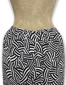 FINAL SALE - Black Deco Waves 1930s Style Louise Lounge Capri Pant