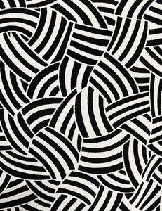 Black & White Deco Waves High Waisted Palazzo Pants