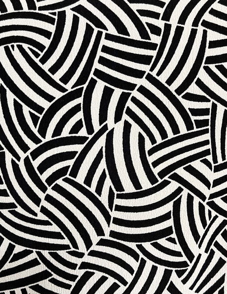 Black & White Deco Waves High Waisted Palazzo Pants